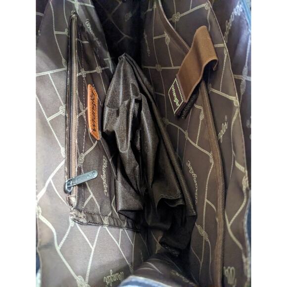 Wrangler Southwestern Pattern Canvas Black Tote Bag Purse Montana West New - Picture 8 of 8